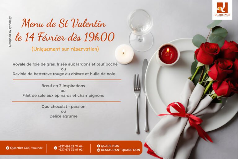 Menu saint Valentin