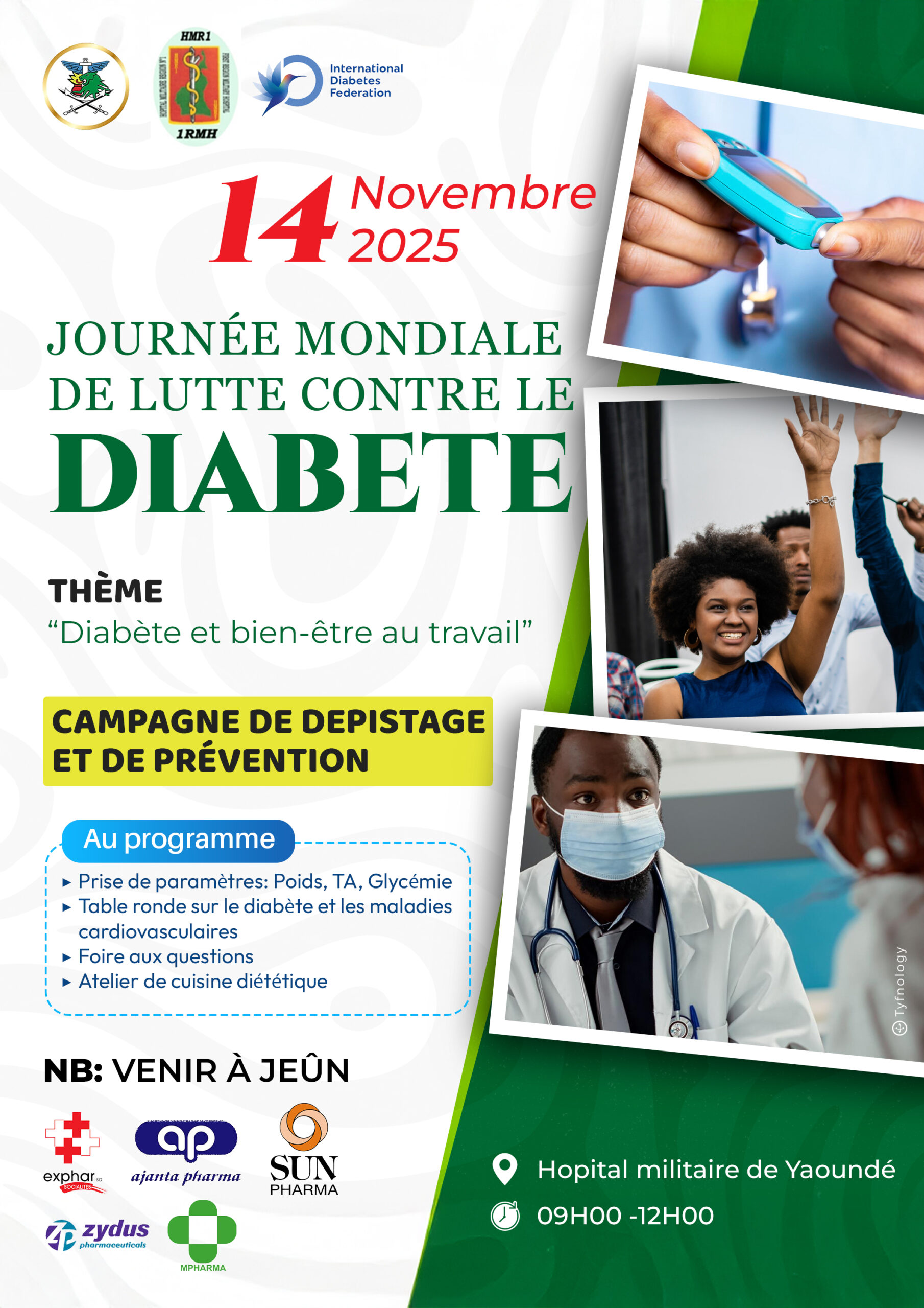 Affiche journée mondiale de lutte contre le diabete